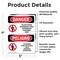 Signmission Do Not Enter Hazardous Area Bilingual Danger Sign, Vinyl Decal, 5in W x 7in L, 2PK OS-2PACK-DS-D-57-VS-1133 - alternate 5